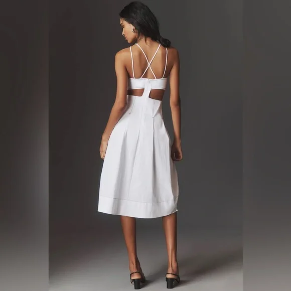 Strappy Square-Neck Apron Midi Dress - Picture 2 of 12